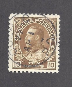 Canada # 118 VF USED SOCKED-ON-NOSE TOWN CANCEL QUEBEC PQ 01 APR 1927 BS27014