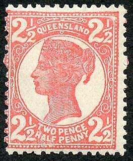 Queensland SG236 2 1/2d Rose M/M Cat 17 pounds 