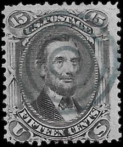 1867 US  SC # 98 USED  FVF NH ng BLUE CANCEL STRONG F GRILL - SOUND