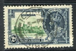 NIGERIA;  1935 early GV Silver Jubilee issue used 2d. fine Postmark