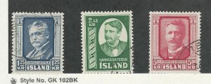 Iceland, Postage Stamp, #284-286 Used, 1954, JFZ