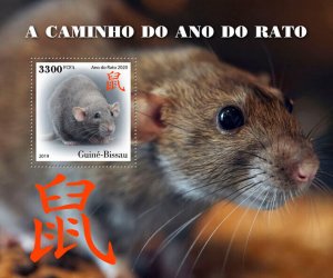 Guinea-Bissau 2019 MNH Year of Rat 2020 Stamps Chinese Lunar New Year 1v S/S