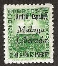 Malaga, Spain, 10L8,  mint,  hinge remnant. 1937. (S1351)