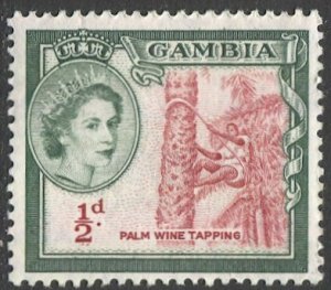 Gambia 1953 SG 171 MLH 1/2d QE  Taping for Palm Wine  VF