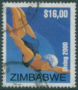 Zimbabwe 2000 SG1027 $16 Olympics diving FU