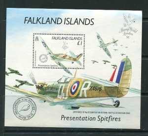 Falklans Islands Souvenir Sheet Presentation Spitfires Battle of Britain  8387