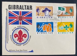 1968 Gibraltar First Day Cover FDC 60th Anniversary Scout Association