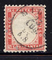 ITALY Scott #20, Sassone #3, Used, Cat. $312.50