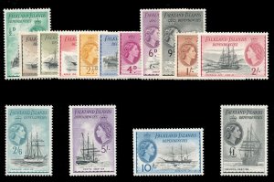 Falkland Islands Dependencies 1954 QEII set complete MNH. SG G26-G40. Sc IL19-33