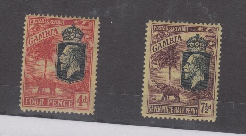 Gambia KGV 1922 4d 7 1/2d SG118/119 MH JK2612