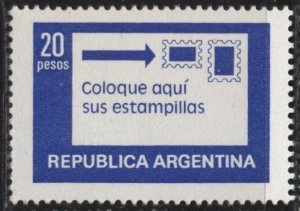 Argentina 1201 (mnh) 20p correct positioning of stamps, ultra (1978)