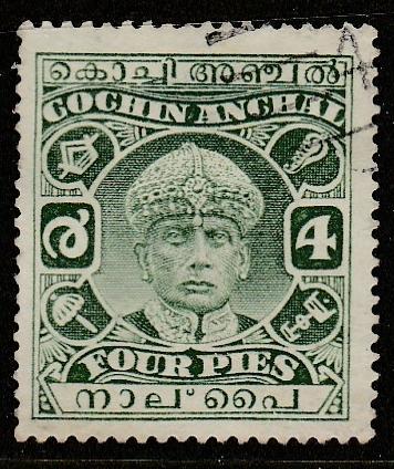 Inde / Cochin  1933  Scott No. 42  (O)