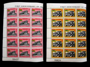 GHANA - SCOTT# 17-20 - CS - PANE OF 15 - MNH - CAT VAL $15.00