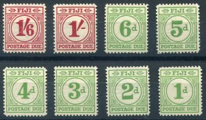 Fiji Postage Dues, 1940 set of 8, D11/18 SG, Cat 140 pound, all clean unhinged