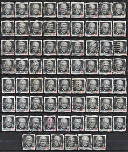 SC#1394 8¢ Dwight D. Eisenhower (1971) Used Lot of 69