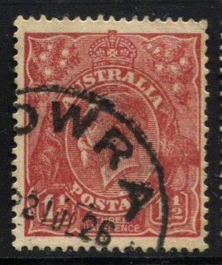 STAMP STATION PERTH Australia #26 KGV Head Used Wmk.9 - CV$1.10