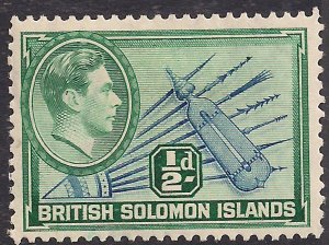 British Solomon Islands 1939 - 51 KGV1 1/2d Spear & Shields MM SG 60 (  K1123 ) 