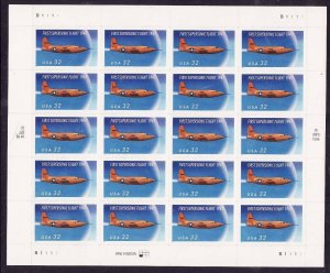 USA-Sc#3173- id12-unused NH sheet-Planes-Supersonic Flight-1997-