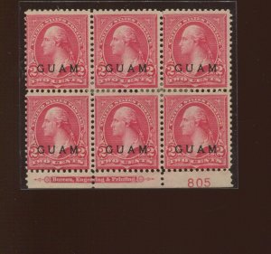 Guam 2 Unused Plate Block of 6 Stamps (By 1335) 1st Printing BETTER DURLAND $400