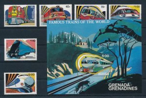 [113867] Grenada Grenadines 1982 Railway trains Eisenbahn with Souv. sheet MNH
