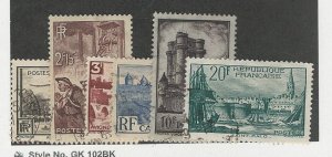 France, Postage Stamp, #342-347 Used, 1938