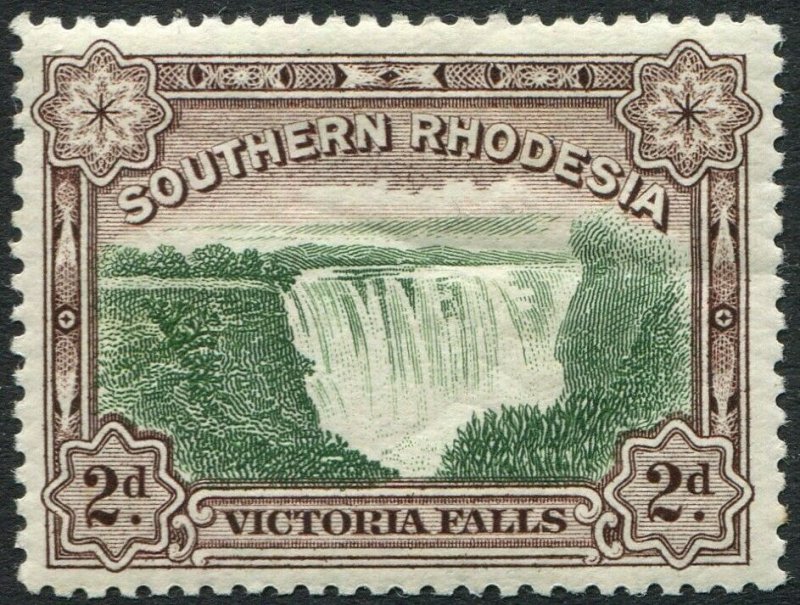 SOUTHERN RHODESIA-1932 2d Green & Chocolate Sg 29 MOUNTED MINT V48915