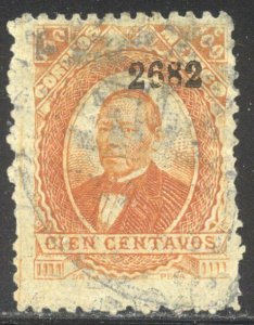 MEXICO #145 Used - 1882 100c Orange