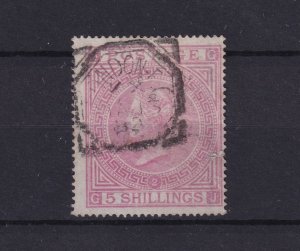 GB QV 1867 5/- Rose SG127 VFU BP15433
