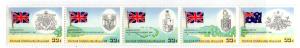 COCOS ISLAND 60a MH STRIP/5 SCV $1.75 BIN $0.75 FLAGS AND COATS OF ARMS