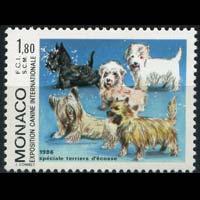 MONACO 1986 - Scott# 1539 Dog Show-Terriers Set of 1 NH