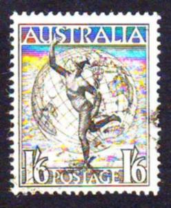 Australia 1949 Sc#C6, SG#223a 1/6d Hermes Airmail USED