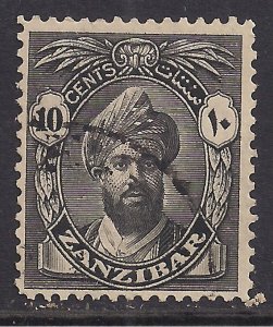 Zanzibar 1936 KGV 10ct Black Sultan Khalifa used SG 311 ( B361 )