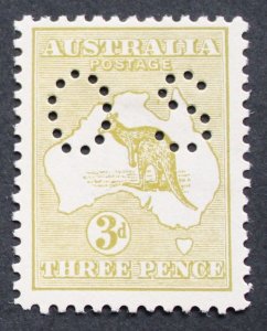 Australia 1914 Three Pence Kangaroo Official SG O20 mint