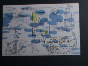 ​MACAU-CHINA 1999 SC#978-MARITIME HERITAGE- GOLD OVER PRINT - MNH S/S SHEET-VF