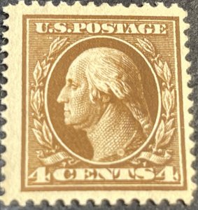 U.S.# 377-MINT NEVER/HINGED--SINGLE--WASHINGTON--BROWN--1911