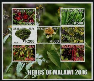 HERRICKSTAMP NEW ISSUES MALAWI Herbs Sheetlet