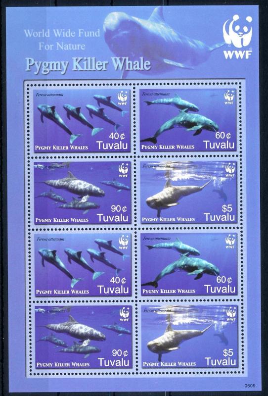 [66841] Tuvalu 2006 Marine Life Killer Whales WWF Sheet MNH