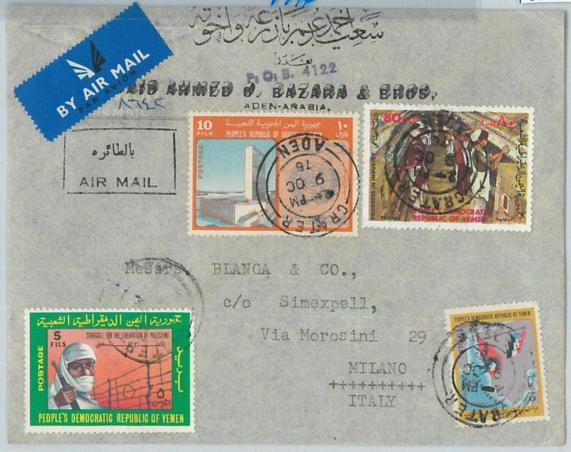67035 -   YEMEN - Postal History -   LETTER Cover to ITALY   1976