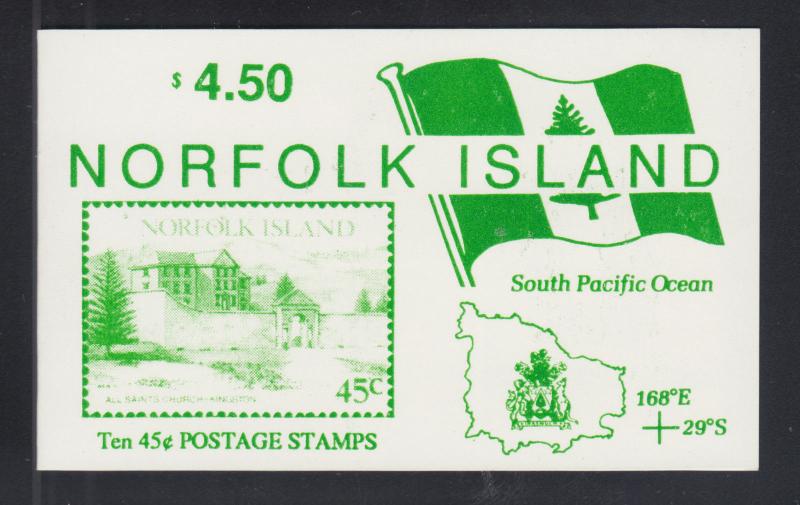 Norfolk Island Sc 533 MNH. 1993 45c Tourist Sites, Intact Booklet, VF