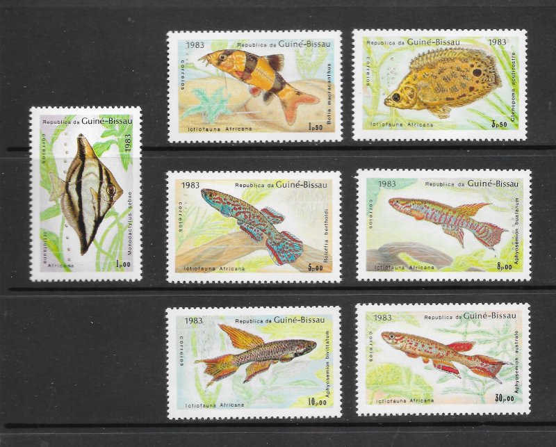 FISH - GUINEA-BISSAU #498-504   MNH