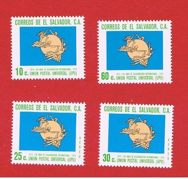 El Salvador  #854-855 #C356-357   MNH OG    100 years UPU    Free S/H