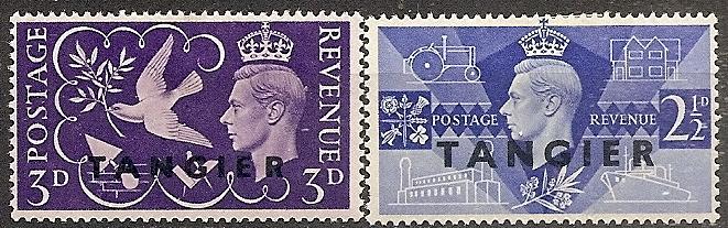 Great Britain Offices-Tangier 523-24 Mint OG 1946 Peace