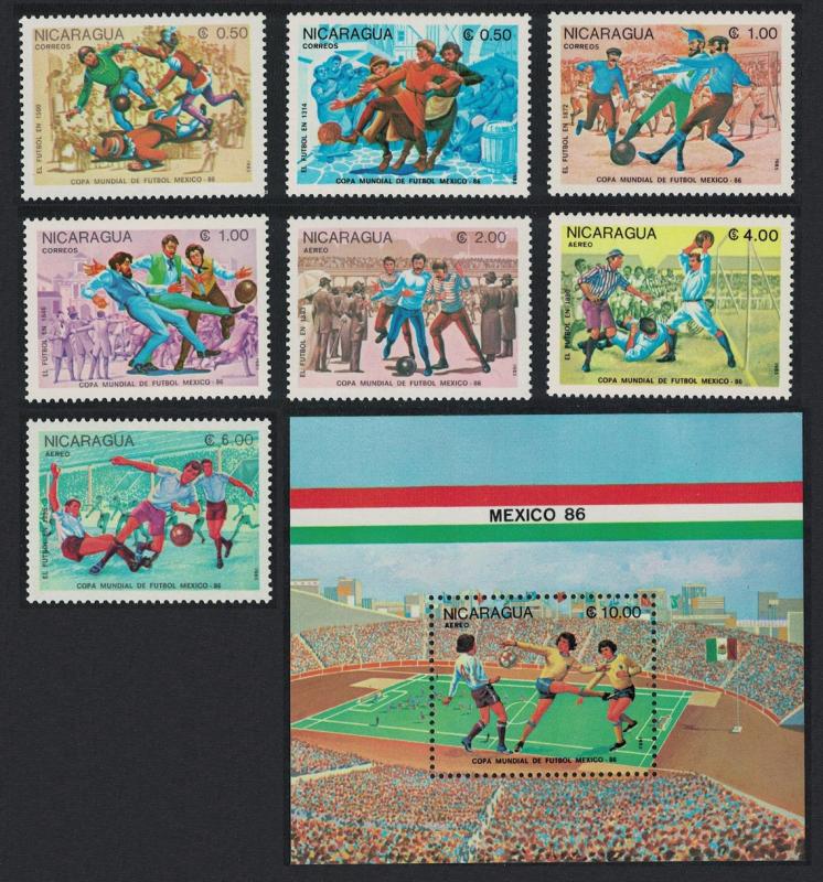 Nicaragua World Cup Football Championship Mexico 1986 4v+MS SG#2640-MS2547