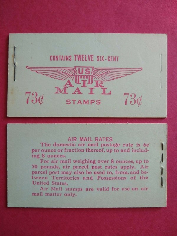 BKC4a 1949 AIR MAIL SMALL WING Unexploded Booklet of 12 US 6¢ stamps MNH 