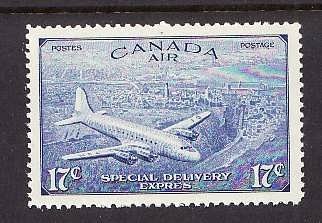 Canada-Sc#CE4-unused VLH 17c bright ultramarine air mail special delivery-Planes