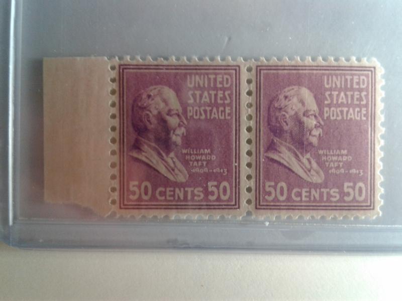 SCOTT # 831 WILLIAM TAFT PAIR GEM MINT NEVER HINGED !! AMAZING !!!