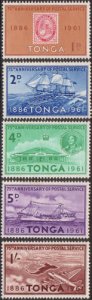 Tonga 1961 SG115-119 75th Anniversary Tongan Postal Service set MNH