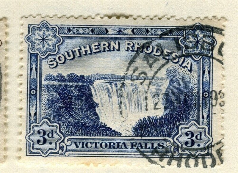 SOUTH RHODESIA; 1932 early Vic Falls type fine used 3d. value