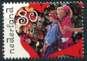 Netherlands Sc#B661 MNH, 80c+40c multi, Children Stamps 1991: Outdoor Play (1...