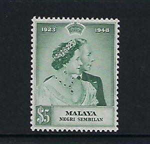 MALAYA NEGRI SEMBILAN SCOTT#37 -1948 SILVER WEDDING (TOP VALUE)  MINT LIH